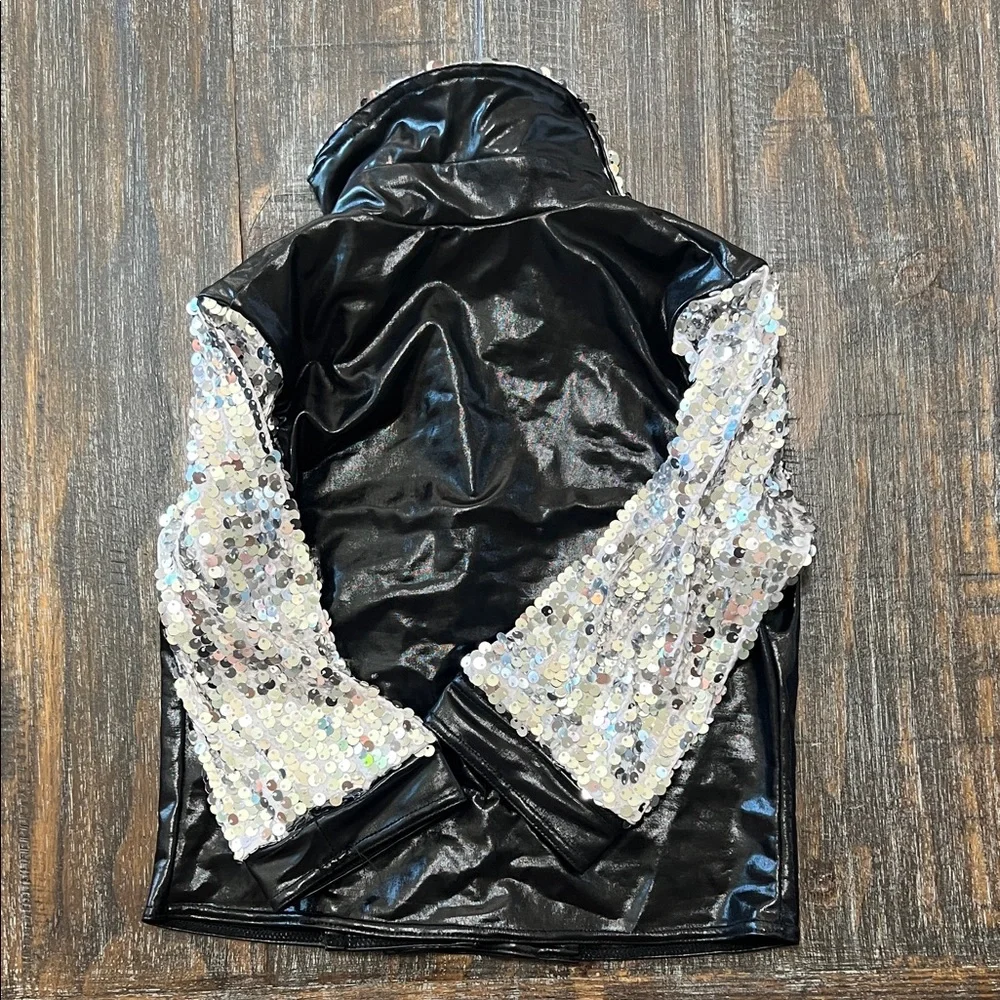 Weissman Black and Silver Sequin Dance Costume Set